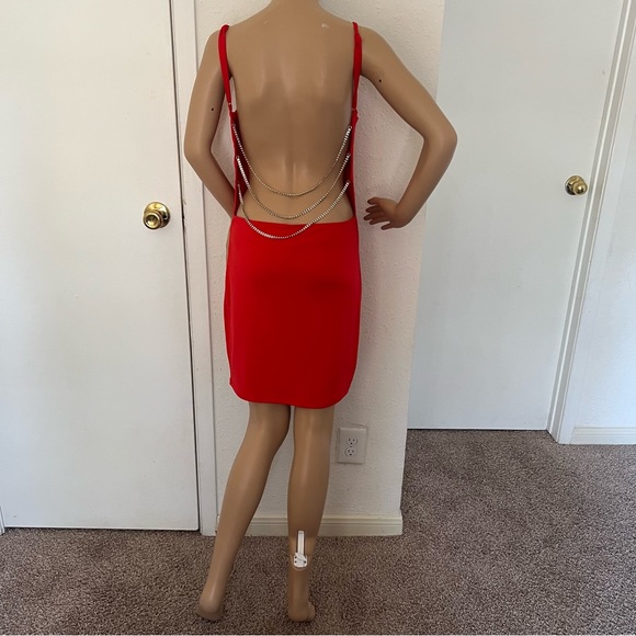 J for Justify Mini Backless Red Dress  size L - Picture 6 of 8
